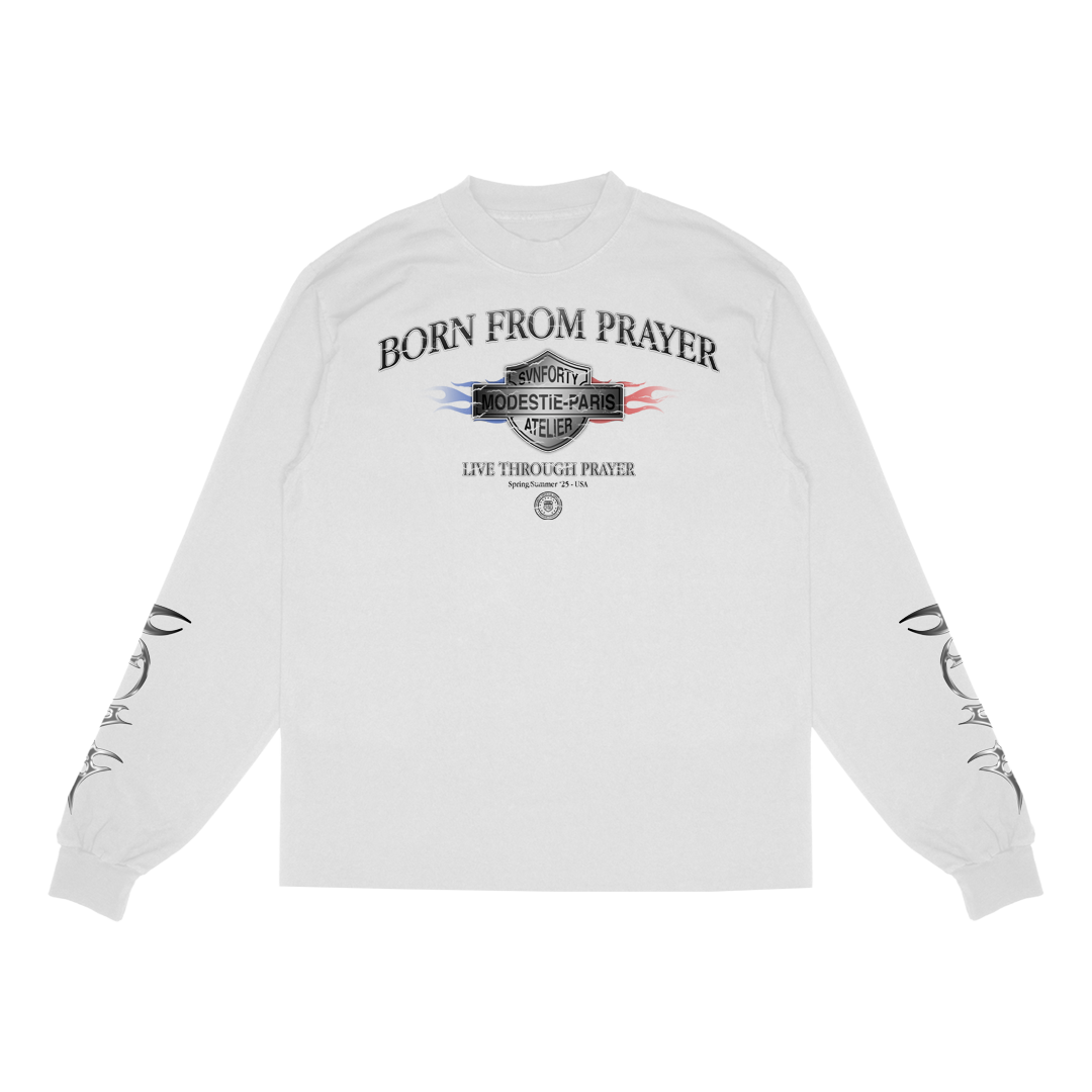 White "Prayer" Longsleeve